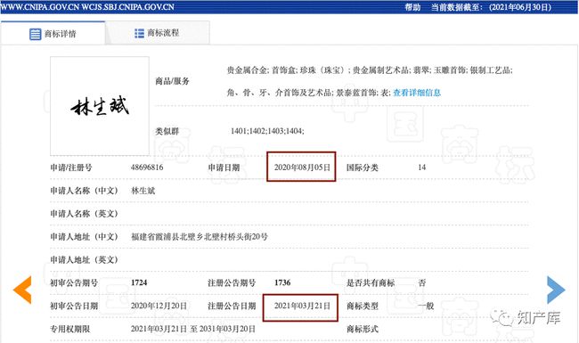 2021年7月6日林生斌一口氣申請(qǐng)了十八件“林生斌”商標(biāo)