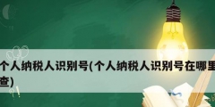 個(gè)人納稅人識(shí)別號(hào)(個(gè)人納稅人識(shí)別號(hào)在哪里查)