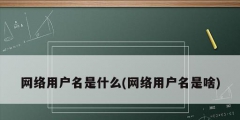 網(wǎng)絡(luò)用戶名是什么(網(wǎng)絡(luò)用戶名是啥)