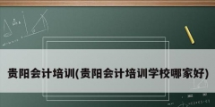 貴陽會(huì)計(jì)培訓(xùn)(貴陽會(huì)計(jì)培訓(xùn)學(xué)校哪家好)