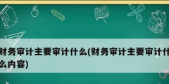 財務審計主要審計什么(財務審計主要審計什么內容)